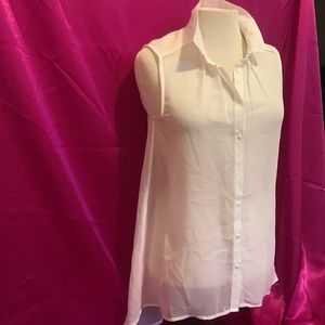 White  sheer H&M blouse, size 4 (M) like new